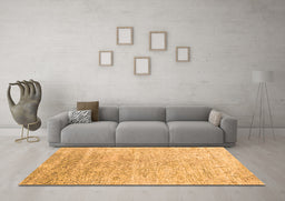 Machine Washable Abstract Orange Contemporary Area Rugs in a Living Room, wshcon2288org
