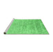 Sideview of Machine Washable Abstract Emerald Green Contemporary Area Rugs, wshcon2288emgrn