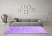 Machine Washable Abstract Purple Contemporary Area Rugs in a Living Room, wshcon2288pur