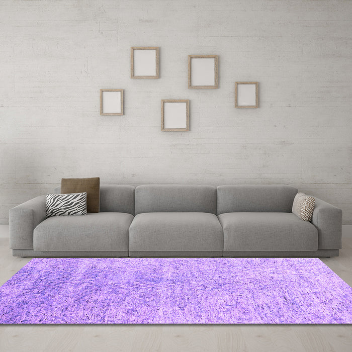 Machine Washable Abstract Purple Contemporary Area Rugs in a Living Room, wshcon2288pur