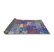 Thickness of Contemporary Dark Gray Patchwork Rug, con2289