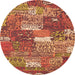 Square Patchwork Orange Transitional Rug, con2289org