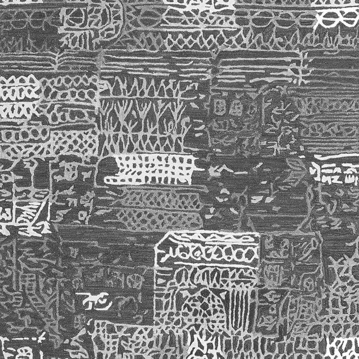 Serging Thickness of Machine Washable Patchwork Gray Transitional Rug, wshcon2289gry