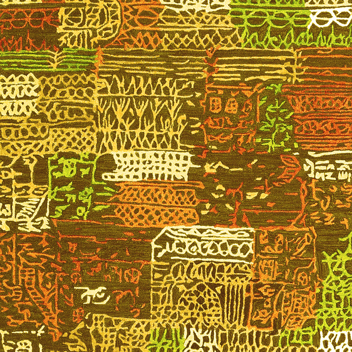 Patchwork Yellow Transitional Rug, con2289yw