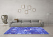 Machine Washable Patchwork Blue Transitional Rug in a Living Room, wshcon2289blu