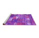 Sideview of Machine Washable Patchwork Pink Transitional Rug, wshcon2289pnk