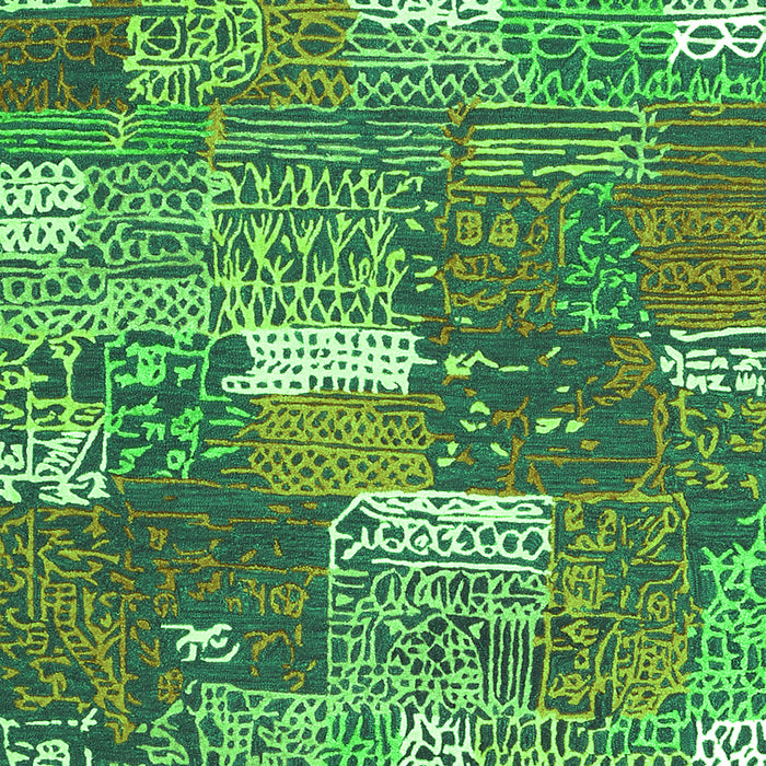 Patchwork Green Transitional Rug, con2289grn