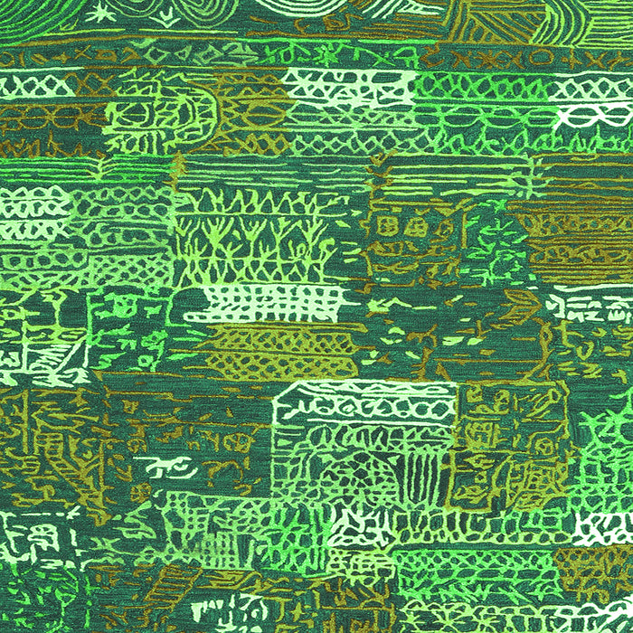 Serging Thickness of Patchwork Green Transitional Rug, con2289grn