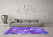 Machine Washable Patchwork Purple Transitional Area Rugs in a Living Room, wshcon2289pur