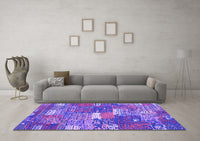 Machine Washable Patchwork Purple Transitional Rug, wshcon2289pur