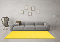 Machine Washable Abstract Yellow Contemporary Rug, wshcon228yw