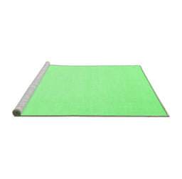 Sideview of Machine Washable Abstract Emerald Green Contemporary Area Rugs, wshcon228emgrn