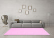 Machine Washable Abstract Pink Contemporary Rug in a Living Room, wshcon228pnk