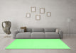 Machine Washable Abstract Emerald Green Contemporary Area Rugs in a Living Room,, wshcon228emgrn