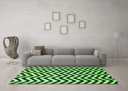 Machine Washable Abstract Green Contemporary Area Rugs in a Living Room,, wshcon2290grn