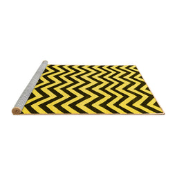 Sideview of Machine Washable Abstract Yellow Contemporary Rug, wshcon2290yw