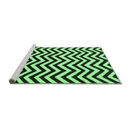 Sideview of Machine Washable Abstract Emerald Green Contemporary Area Rugs, wshcon2290emgrn