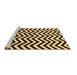 Sideview of Machine Washable Abstract Brown Contemporary Rug, wshcon2290brn