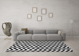Machine Washable Abstract Gray Contemporary Rug in a Living Room,, wshcon2290gry
