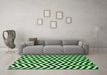 Machine Washable Abstract Emerald Green Contemporary Area Rugs in a Living Room,, wshcon2290emgrn