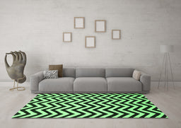 Machine Washable Abstract Emerald Green Contemporary Area Rugs in a Living Room,, wshcon2290emgrn