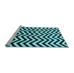 Sideview of Machine Washable Abstract Light Blue Contemporary Rug, wshcon2290lblu