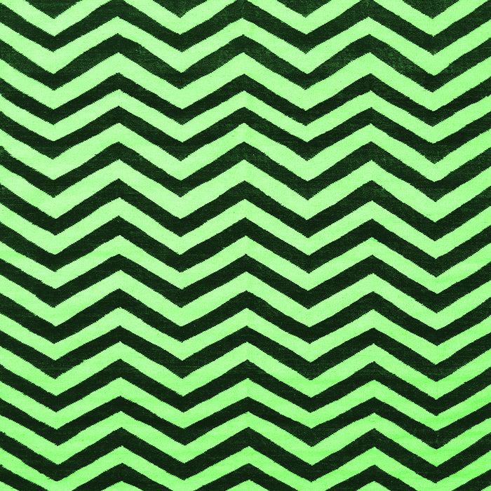 Round Machine Washable Abstract Green Contemporary Area Rugs, wshcon2290grn