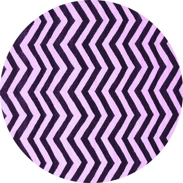Round Abstract Purple Contemporary Rug, con2290pur