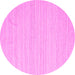 Round Machine Washable Abstract Pink Contemporary Rug, wshcon2291pnk