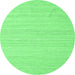 Round Abstract Emerald Green Contemporary Rug, con2291emgrn