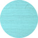 Round Machine Washable Abstract Light Blue Contemporary Rug, wshcon2291lblu