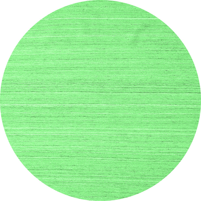 Round Machine Washable Abstract Emerald Green Contemporary Area Rugs, wshcon2291emgrn