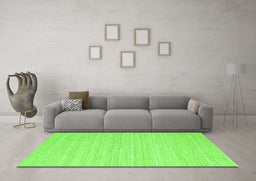 Machine Washable Abstract Green Contemporary Area Rugs in a Living Room,, wshcon2291grn