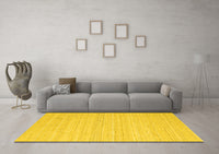 Machine Washable Abstract Yellow Contemporary Rug, wshcon2291yw