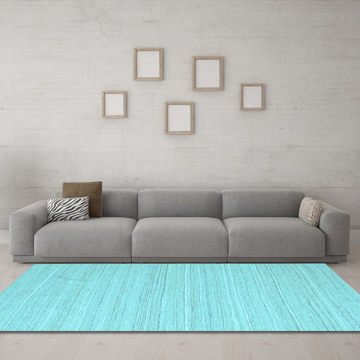 Machine Washable Abstract Light Blue Contemporary Rug in a Living Room, wshcon2291lblu