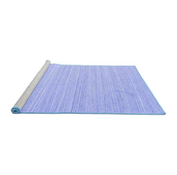 Sideview of Machine Washable Abstract Blue Contemporary Rug, wshcon2291blu