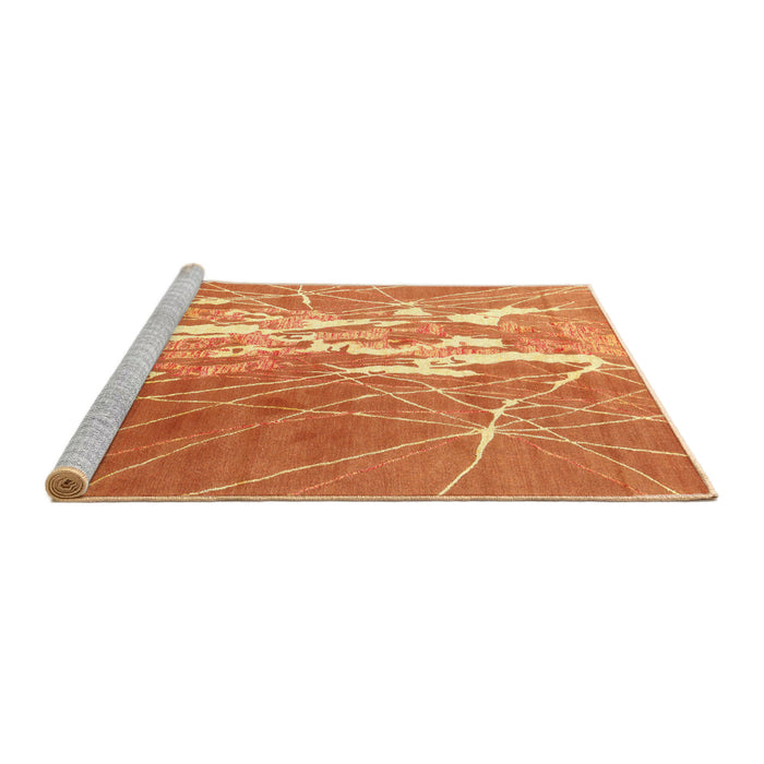 Serging Thickness of Machine Washable Contemporary Orange Rug, wshcon2292