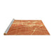 Serging Thickness of Machine Washable Contemporary Orange Rug, wshcon2292