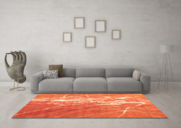 Machine Washable Abstract Orange Contemporary Area Rugs in a Living Room, wshcon2292org
