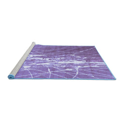 Sideview of Machine Washable Abstract Blue Contemporary Rug, wshcon2292blu