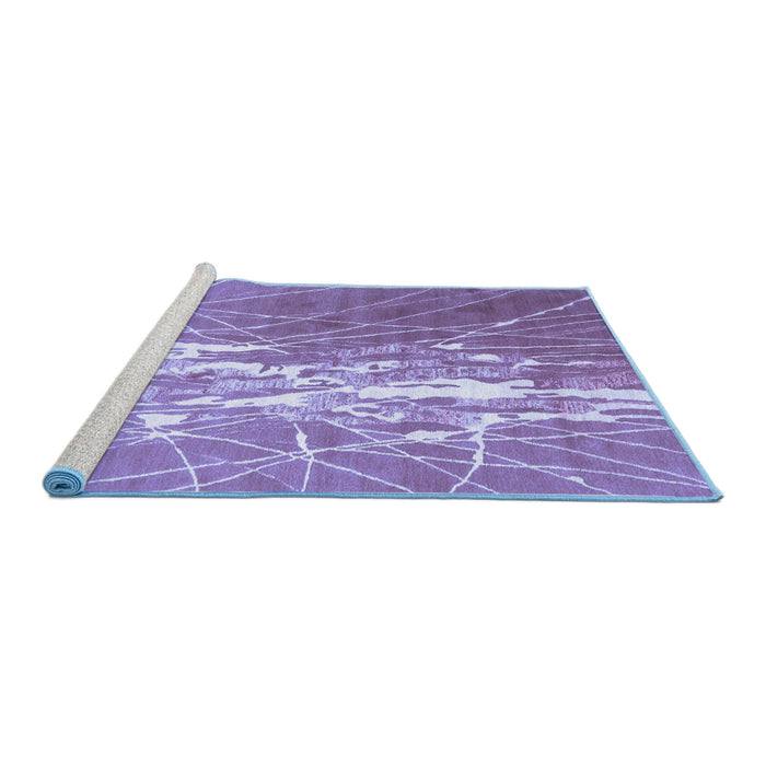 Sideview of Machine Washable Abstract Blue Contemporary Rug, wshcon2292blu