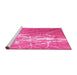 Sideview of Machine Washable Abstract Pink Contemporary Rug, wshcon2292pnk