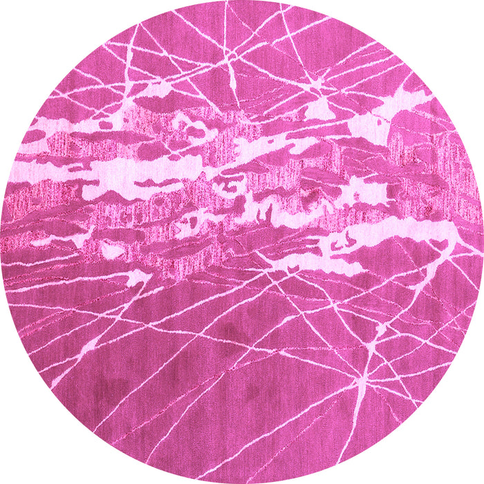 Round Machine Washable Abstract Purple Contemporary Area Rugs, wshcon2292pur