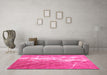 Machine Washable Abstract Pink Contemporary Rug in a Living Room, wshcon2292pnk