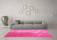 Machine Washable Abstract Pink Contemporary Rug, wshcon2292pnk