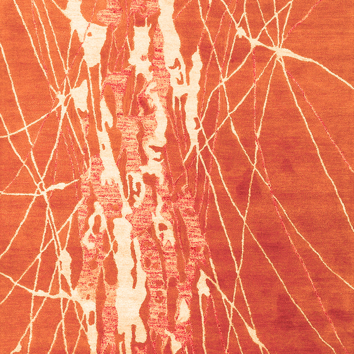 Abstract Orange Contemporary Rug, con2292org