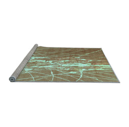 Sideview of Machine Washable Abstract Light Blue Contemporary Rug, wshcon2292lblu