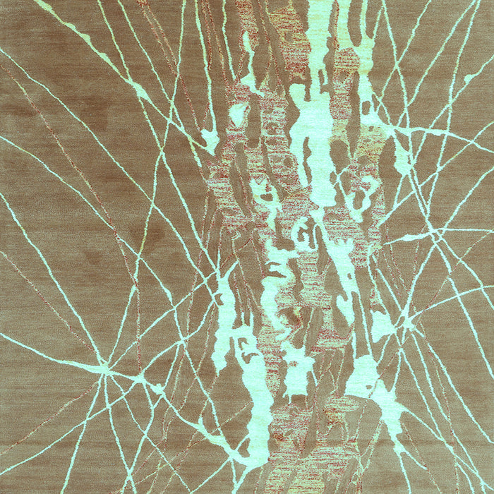 Square Machine Washable Abstract Light Blue Contemporary Rug, wshcon2292lblu