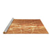 Sideview of Machine Washable Abstract Brown Contemporary Rug, wshcon2292brn