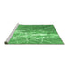 Sideview of Machine Washable Abstract Emerald Green Contemporary Area Rugs, wshcon2292emgrn